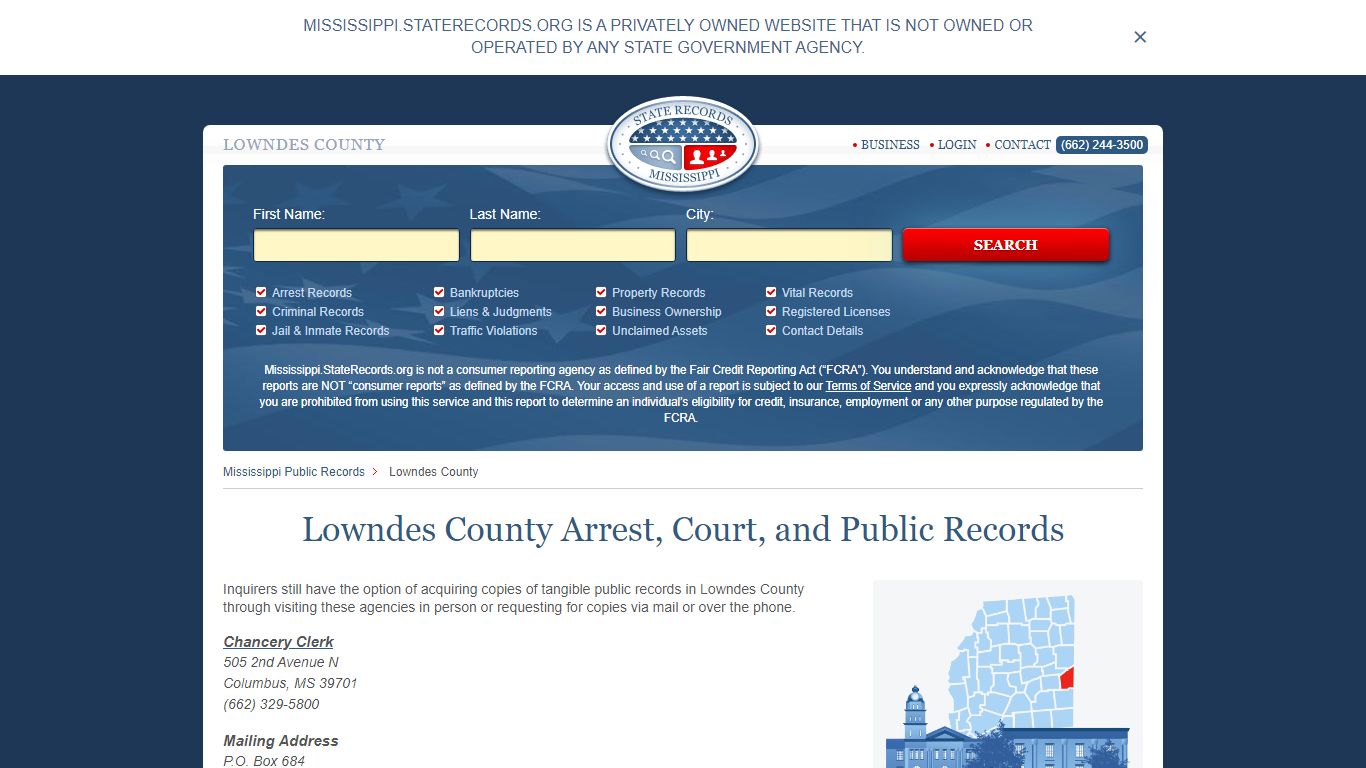 Lowndes County Arrest, Court, and Public Records