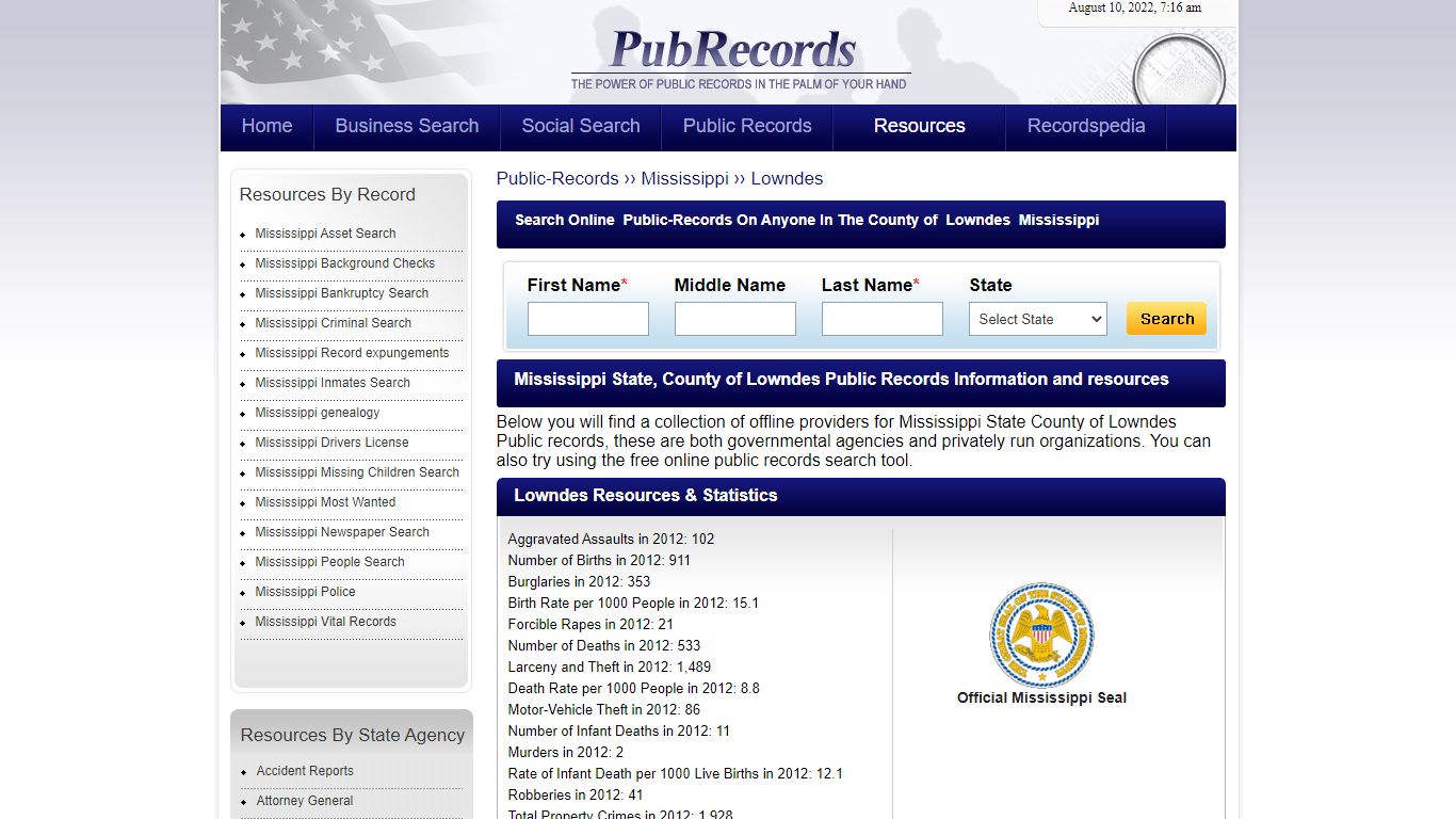 Lowndes County, Mississippi Public Records